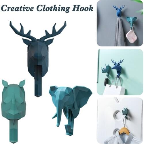 Hanger Keys Creative American Hanging Hook Holder Wall Home Strong Seamless Sticking Hook Decorative Hook Creative Animal Hooks