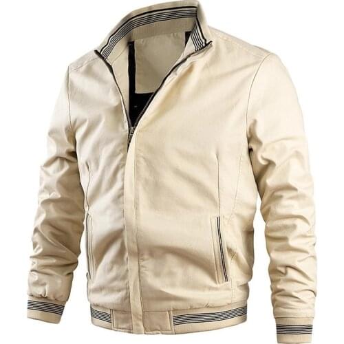 New Spring Autumn Mens Bomber Zipper Jackets Casual Male Cotton Outwear Stand Collar Jacket Fashion Mens Baseball Slim Fit Coat