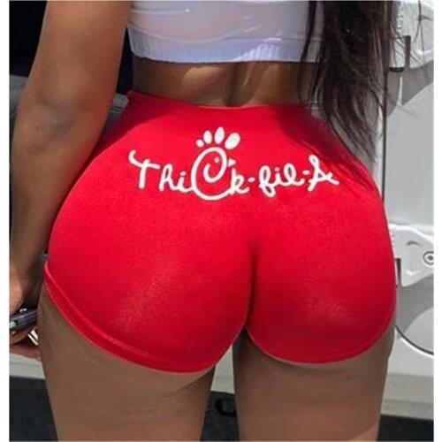 Summer Women Shorts Pants Letter Print Fashion Sexy Casual High Waist Casual Short Pants Skinny Slim Sports Daily Shorts Bottom