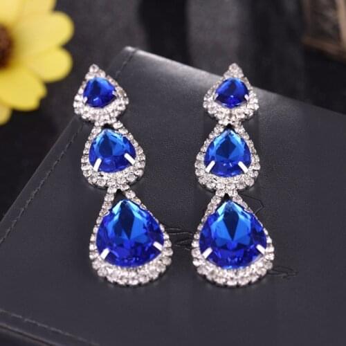 Fashion Shiny Long Rhinestone Crystal Earrings Charm Women Have A Bridal Wedding Accessories Valentines Day Gift 171123-17