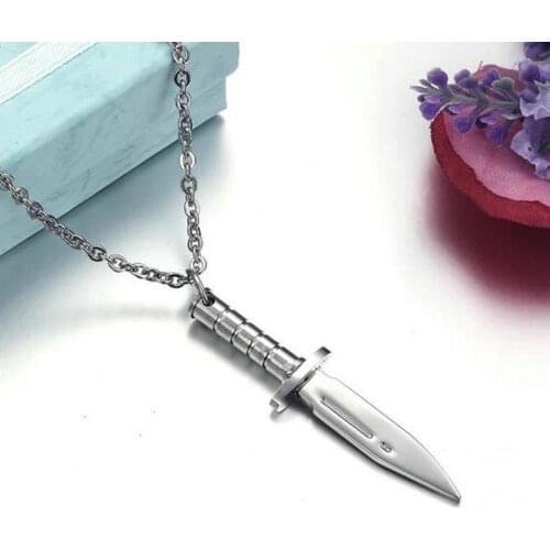Mens stainless steel pendant Dagger pendant