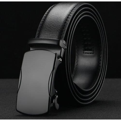 Peikon Luxury brand Male Genuine Leather Strap Belts 2016 For Men Top Quality thin Belt Automatic Buckle black Belts Cummerbunds