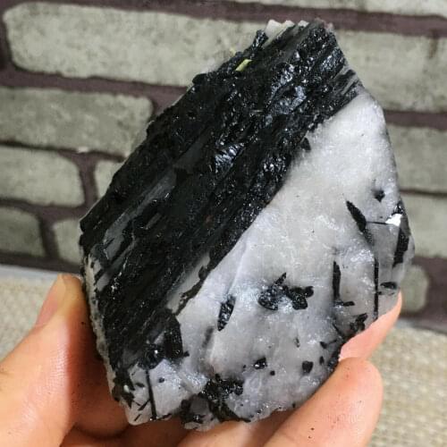 Natural Black Tourmaline Crystal Stone Gem Original Mineral Specimen