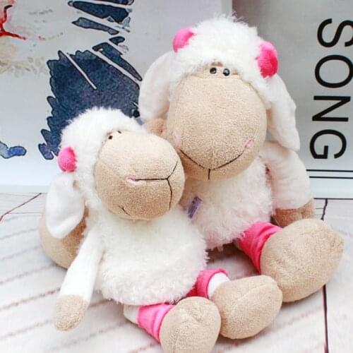 35-45 cm New The Cuddly animal plush toy lamb wears a flowered sheep white Lucy goat doll lamb doll gift to his girlfriend