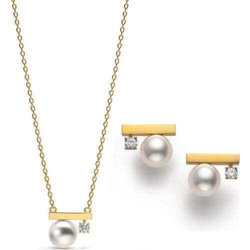 Titanium Balance Pearl Zircon Necklace Women Stainless Steel Jewelry Designer T Show Runway Gown Rare Glam Japan Ins Glam