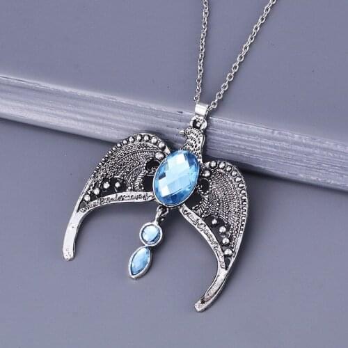 Fashion Female Crystal Crown Pendants Eagle Birds Silver Color Crystal Pendant Necklace Jewelry For Men/Women Wholesale Gift