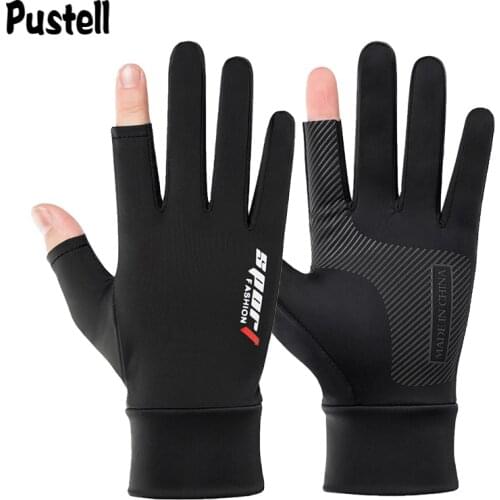 Motorcycle Racing Gloves Ice Silk Non-Slip Breathable Outdoor Sports Fishing Gloves Touch Screen Thin Anti-UV Protective Gear