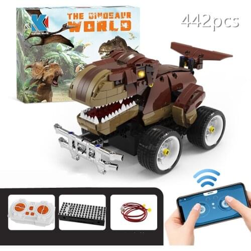 RC Building Blocks Dinosaur Car Toys Animal Remote Control App Steam Programming Enlightenment Education Kids Pet Boys Gifts