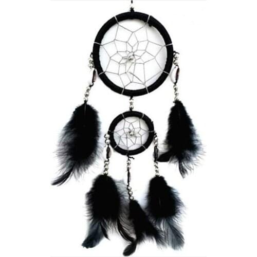 1PC handmade dream catcher net with feather shell dreamcatcher 2 circular wall hanging car home decor gift