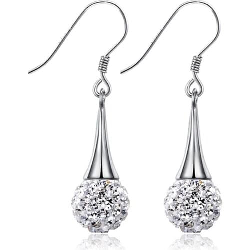 S925 Silver Earring Shining Shangri-La Flower Pave Drop Earring For Women Wedding Gift Lady Girl Fashion Jewelry