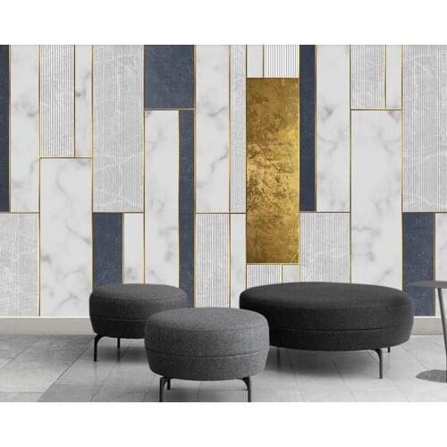 Modern geometric gold lines mosaic pattern 3d wallpaper mural living room TV sofa wall bedroom kitchen wall papers home decor