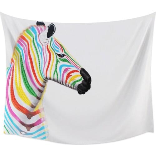 Modern Style Colored Zebra Wall Tapestry Home Wall Decor Tapestry Cover Beach Towel Picnic Mat Yoga Mat