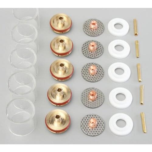 1Set Pyrex Glass Cup Kits Stubby Collets Body Gas Lens For WP9/20 TIG Welding Torch Series Welding Accessories