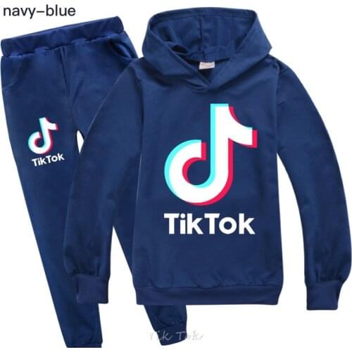 Tik Tok Spring Autumn Sweatshirt Pants Set Kid Cotton Sport Active Coat Set Hoodie Trousers Boy Girl Clothing Jacket Toddler