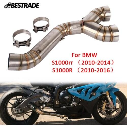Delete Catalyst Mid Pipe for BMW 2010-2014 S1000RR 2010-2016 S1000R Motorcycle Exhaust Middle Link Connect Tube Slip On 60mm