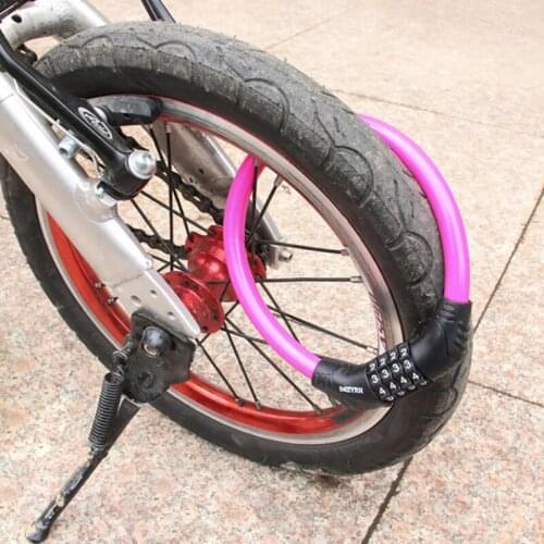 Bicycle Password Lock with Zinc Alloy Head, Steel Cable 4-Digit Resettable Combination Tool