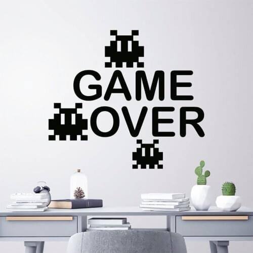 Video game decal gamer sticker caution extereme game decal video game decor playroom decal controller game decal kids A11-027