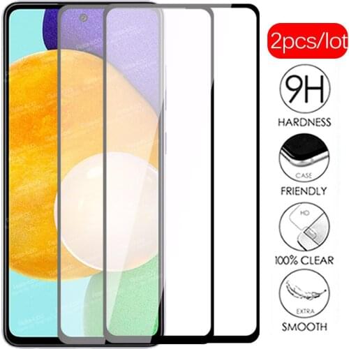 2pcs Full Cover Tempered Glass For Samsung Galaxy A52 5G Glass Sumsung A 52 SM-A526B 6.5" Screen Protector Armor Protective Film