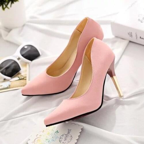 2020 Womens Patent Leather Pumps OL Fashion High Heels Single Shoes Female Spring Wedding Party Shoes Zapatillas Mujer U14-73