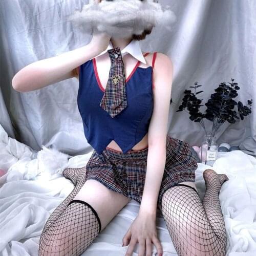 Kaguster 3Pcs Sexy Costume Exotic High Elasticity Clothes Women Lingerie Set Cosplay School Grils Sex Underwear Sets Porno