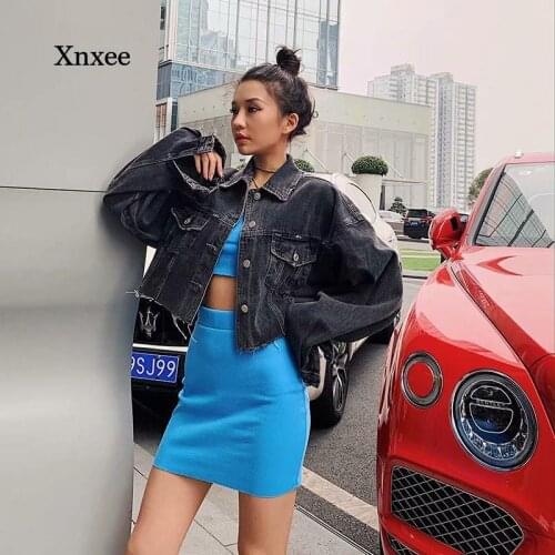 Winter Womens New European and American Style Retro Short Loose Denim Jacket Women Street Fashion Casual Denim Jacket Women