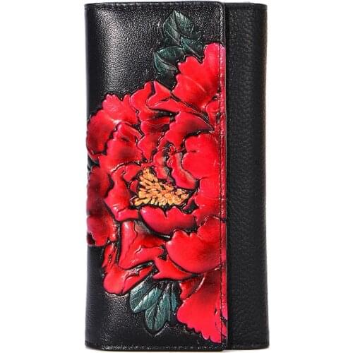 1Q-FG30-3C women purse 2018 holding purse female wallet long style top Cowhide leather Bag clip for cell phone women wallets
