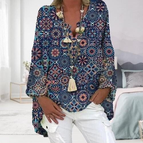 2021 Spring Summer Vintage Leisure Blouse Shirts Women Casual Long Sleeve Pullover Tops Sexy V-neck Streetwear Blusa