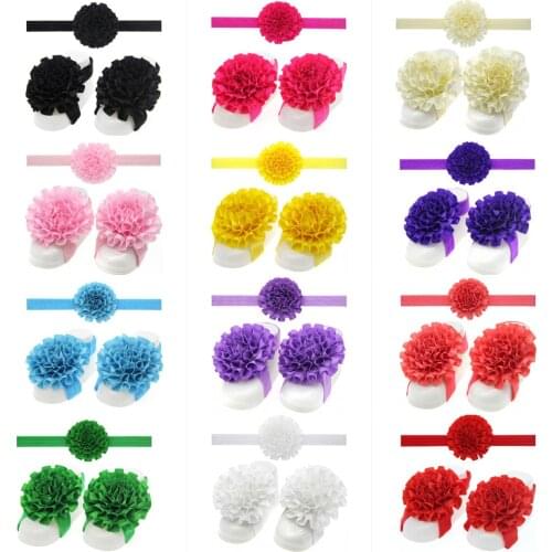 Baby girl headband Infant hair accessories foot bows newborn Headwear tiara headwrap floral Gift Toddlers bandage Ribbon flower