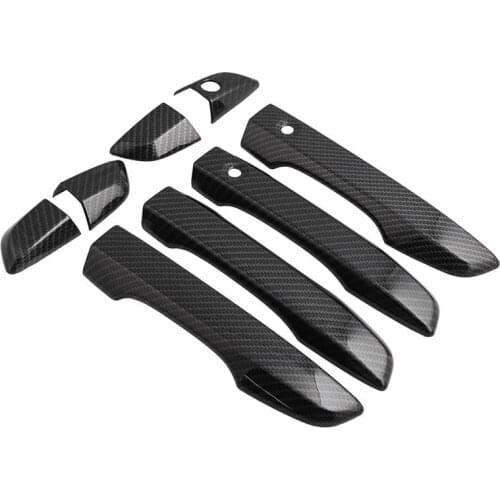 4 PCS/Set Carbon Fiber ABS Car Side Door Handle Frame Cover Trim for 2017 2018 2019 2020 2021 Honda Civic Car Stickers