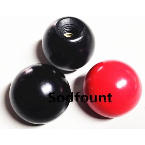 5pcs Bakelite Ball Knobs M4/M5/M6/M8/M10/M12/M16 Thread Without Insert Machine Tool Replacement Black Red Ball Lever Knob