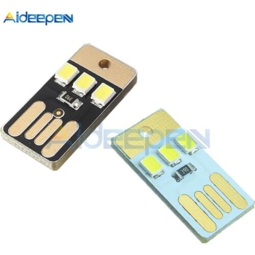 5Pcs/lot Mini LED Night Lamp Pocket Card USB Power Led Keychain Night Light 0.2W LED Bulb Book Light For Laptop PC White/Black