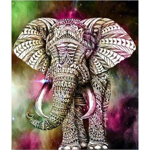5D Diy Diamond Needlework Cross Stitch Full round diamond Elephant Diamond Embroidery Diamond Pebble round diamond painting