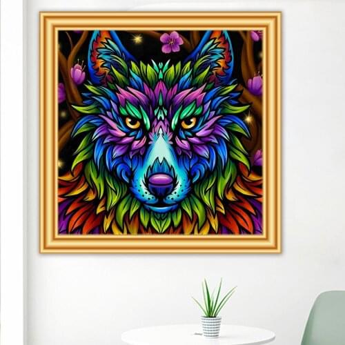 5D Diamond Painting Wolf Cross Stitch Kits Full Diamond Embroidery Mosaic Art Picture of Rhinestones Home Decoration Gift