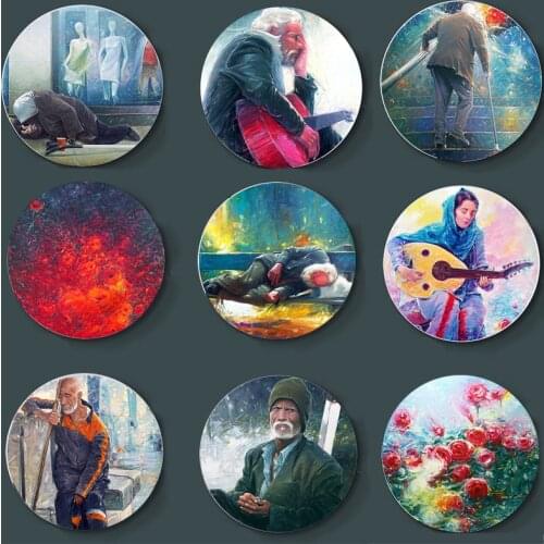 Abdelhalim Kebieche Painting Wall Decoration Colorful Art Plate Living Room Kitchen Wall Plate High-End Art Decortive Plate