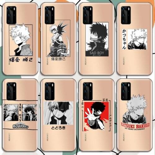 Bakugou Katsuki My Hero Academia manga Phone Case Transparent for Huawei mate 20 10 9 8 X S 5G Z Enjoy pro plus