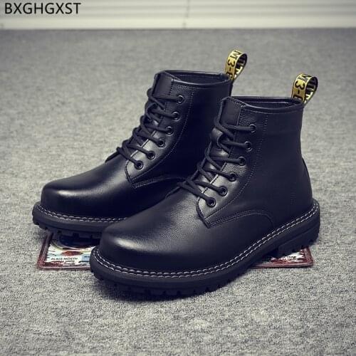 Black Ankle Boots Man Outdoor Shoes Martin Boots for Men Male Designer Men Casual Shoes Military Boots for Man 2021 Chaussure