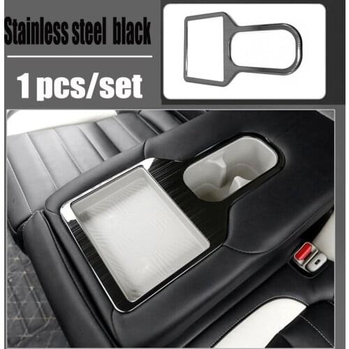 For HONDA CRV CR-V 2017-2019 Stainless steel black Car Rear water cup holder decoration Cover Trim Car styling Accessories 1pcs