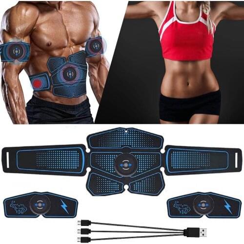 EMS Abdominal Belt Electromagnetic Stimulation Of Muscles Trainer Toner Home Gym Fitness Equipment Women Men USB Charging Abs