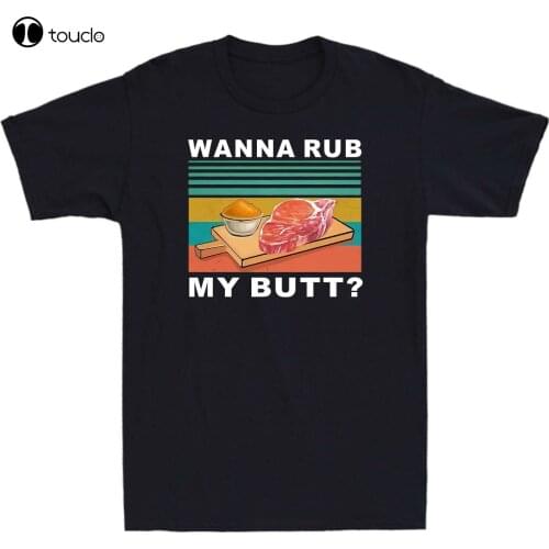 Wanna Rub My Butt Vintage MenS Short Sleeve T Shirt Retro Cotton Tee Gift Top