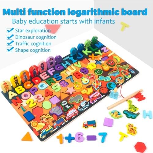 Montessori Eleven-in-one Wooden Multi-function Three-dimensional Jigsaw Early Education Childrens Educational Toys