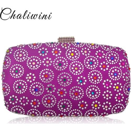 Hot sale Fixed Rhinestone Women 3Color Flower Evening Bag Fashion Handbags Purses Lady Wedding Bridal Crystal Clutch
