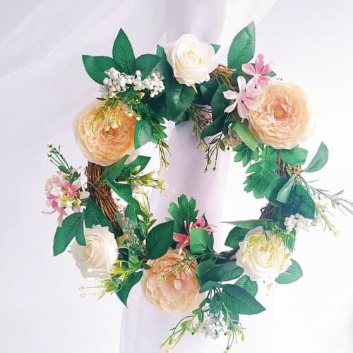 Artificial Wreath Door Threshold Flower DIY Wedding Home Living Room Party Pendant Wall Decor Christmas Garland Gift Rose Peony