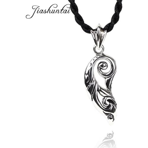 JIASHUNTAI Trendy 100% 925 Silver Sterling Dragon Wing Pendant Necklace Jewelry For Cool Women Or Men