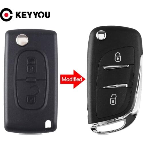 KEYYOU 2/3 Buttons Modified Flip Remote Car Key Fit For Citroen PICASSO C2 C3 C4 C5 C6 C8 CE0536 VA2/HU83 PCF7961 433MHz ASK/FSK