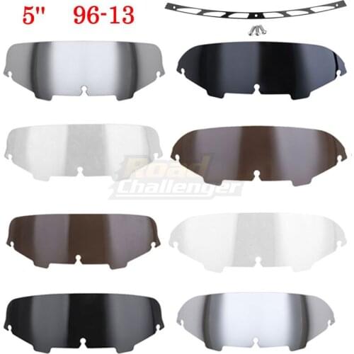 Motorcycle Headlight Windshield For Harley Touring Electra Street Glide FLHX FLHT 1996-2013 5" Wind Deflector Windscreen