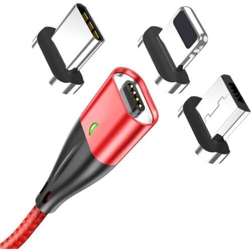 3 in 1 Magnetic USB Cable 3A Fast Charging Type C Micro USB Charger Data Cable Line Magnet for Android Ios iPhone Samsung Xiaomi