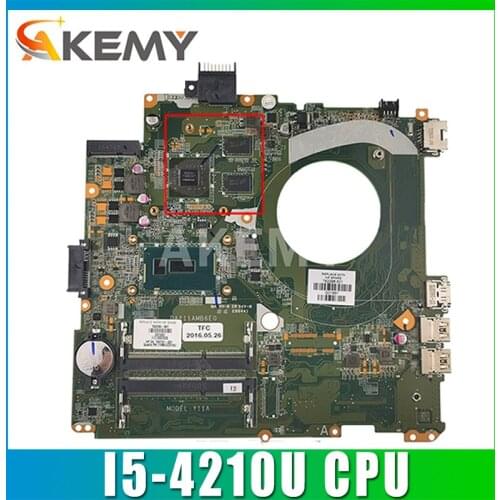 Laptop motherboard For HP Pavillion 14-P Mainboard DAY11AMB6E0 Core SR1EF I5-4210U N15S-GT-S-A2 TESTED DDR3