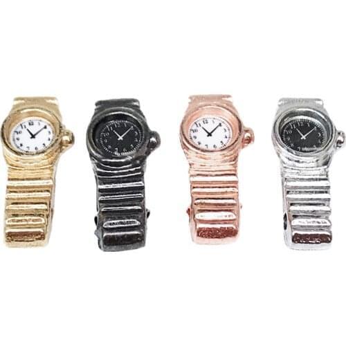 For 1:12 Scale Dollhouse Decor Mini Furniture Toy Dolls Accessories 4 Styles 1.5*0.6 Cm Miniature Watch