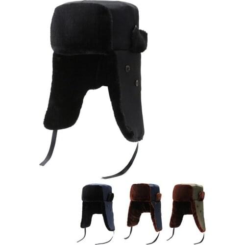 2021 new winter outdoor warm and windproof hat unisex Lei Feng hat cavalry cold ski hat 100% cotton thick earmuff hat