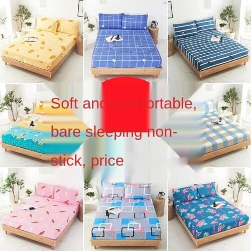 New On Product)1pc 100%Polyester Solid Fitted Sheet Mattress Cover Four Corners With Elastic Band Bed Sheet(no pillowcases)